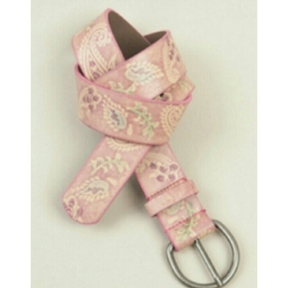 Pink Leaf Print Belt - Picture 1 of 1